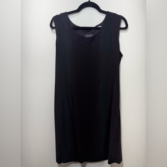 R&M Richards Black Cardigan Sweater Elegant Open-Front Glitter Design - Picture 4 of 6